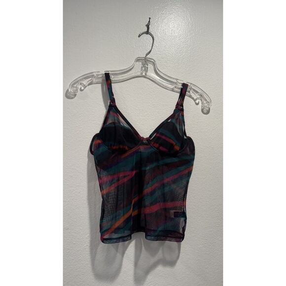 Fredrick’s Of Hollywood Size Small Sheer Mesh Underwire Camisole Lingerie Artsy - Picture 1 of 7